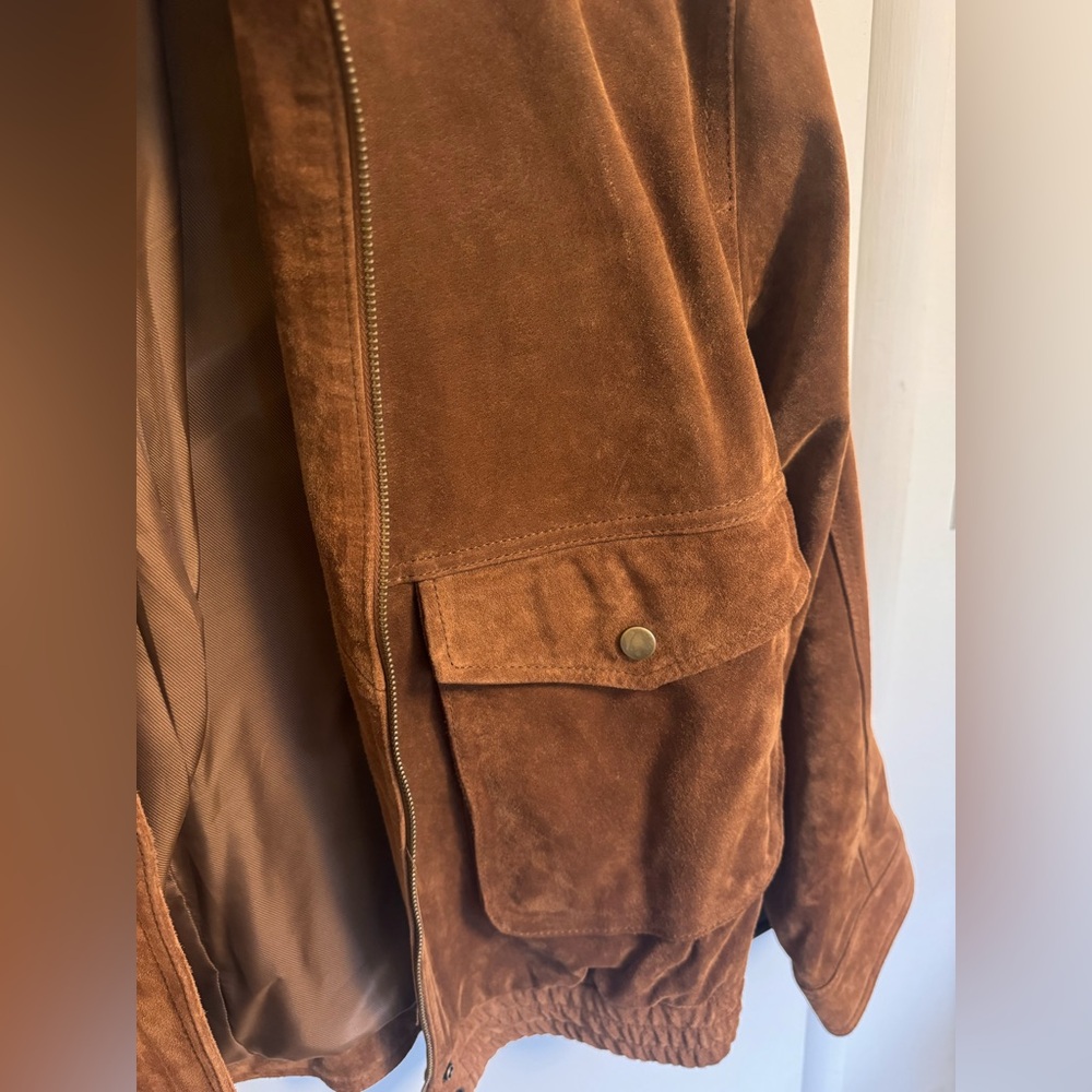 Viral Zara 100% Suede Bomber Jacket - Picture 7 of 7